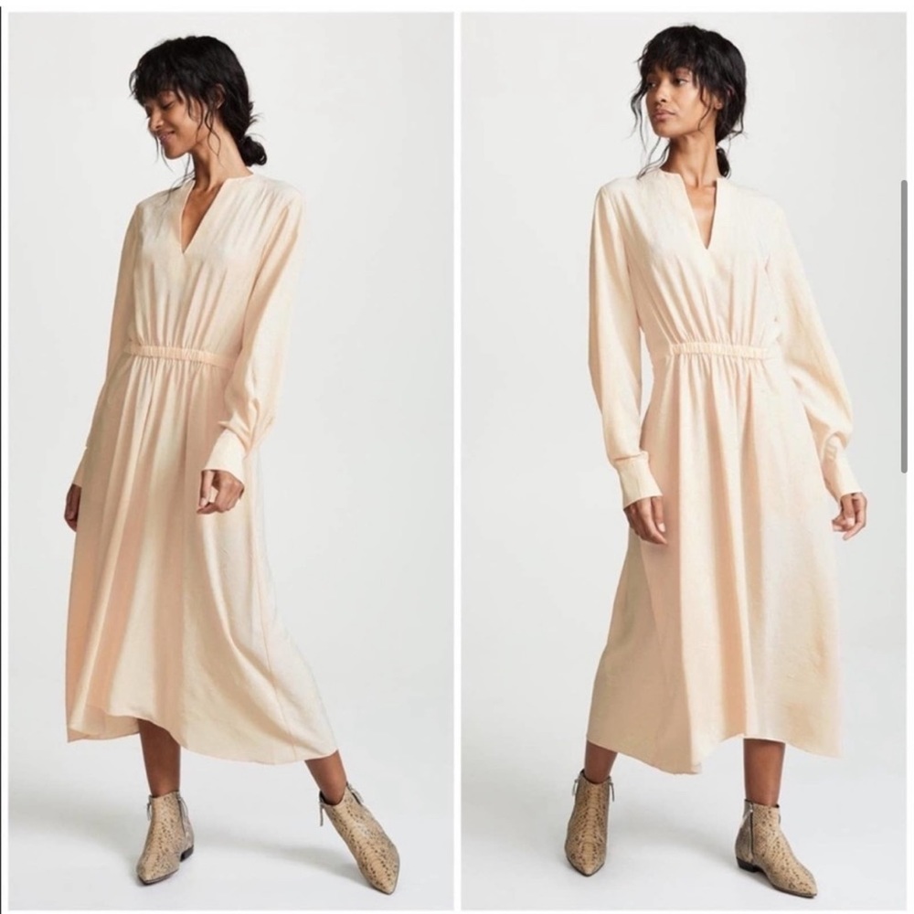 Vince Poet Romantic Midi Crinkle Dress